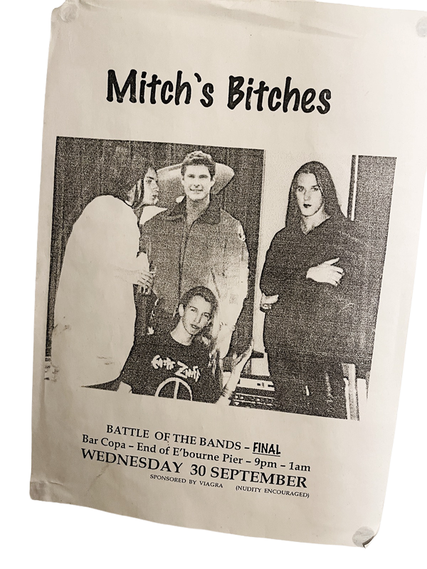 A vintage Mitch’s Bitches battle of the bands poster